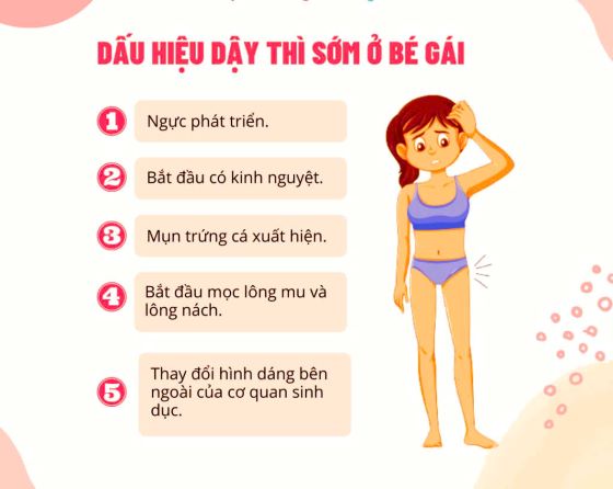 Dấu hiệu dậy thì sớm ở các bé gái